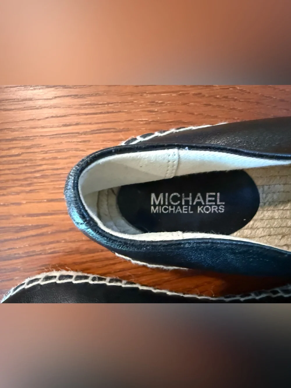 Michael Kors Lola Floral Applique Leather Espadrille Flats